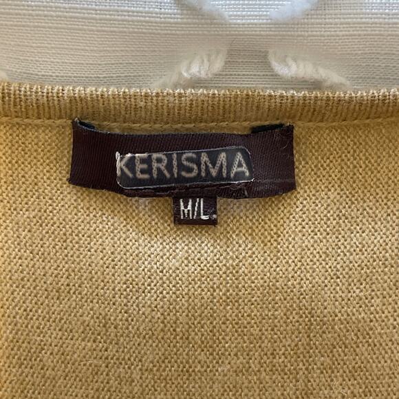 Kerisma V-neck Tan‎ Oversize Sweater Fitted Sleeves size m/l Pre-owned - Picture 4 of 6